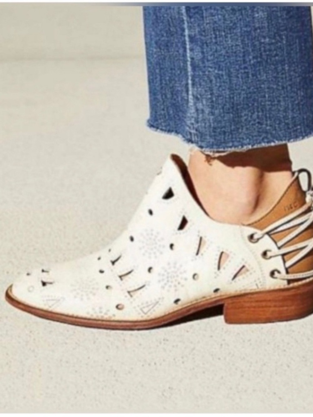 Musse & Cloud Anthropologie size 10 Boho cutout ankle booties fall boots